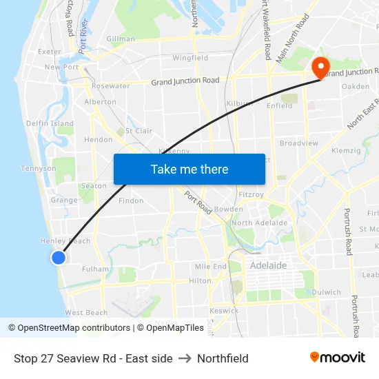 Stop 27 Seaview Rd - East side to Northfield map