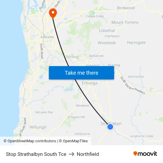 Stop Strathalbyn South Tce to Northfield map