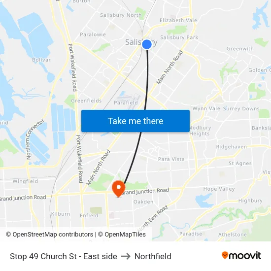 Stop 49 Church St - East side to Northfield map
