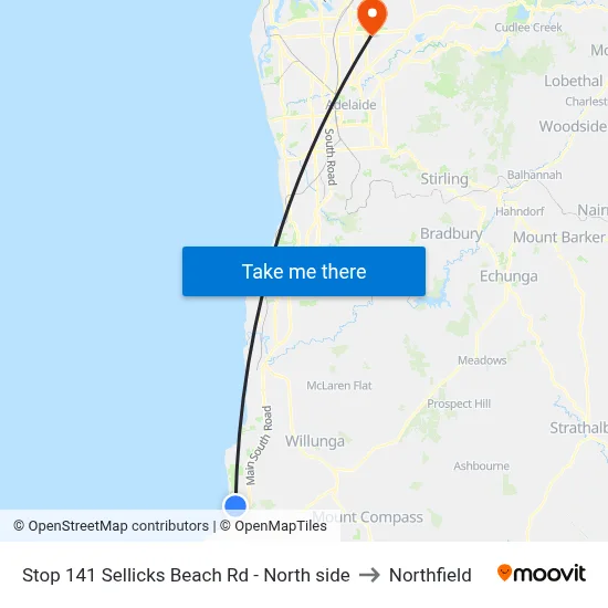 Stop 141 Sellicks Beach Rd - North side to Northfield map