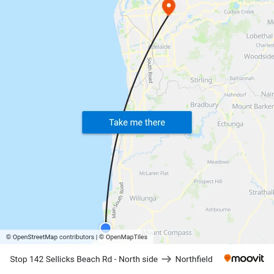 Stop 142 Sellicks Beach Rd - North side to Northfield map