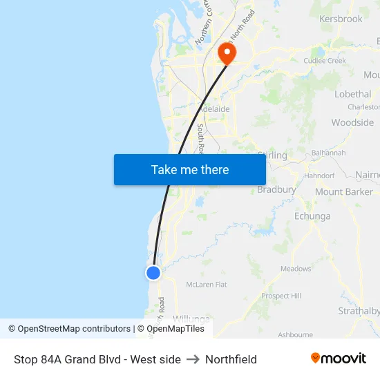 Stop 84A Grand Blvd - West side to Northfield map