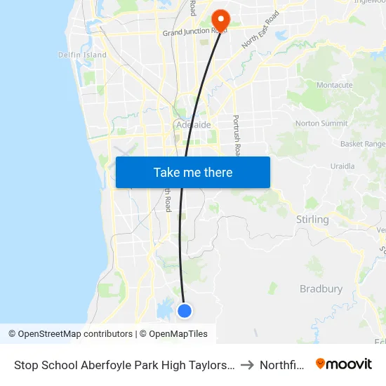 Stop School Aberfoyle Park High Taylors Rd to Northfield map