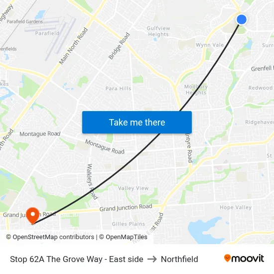 Stop 62A The Grove Way - East side to Northfield map