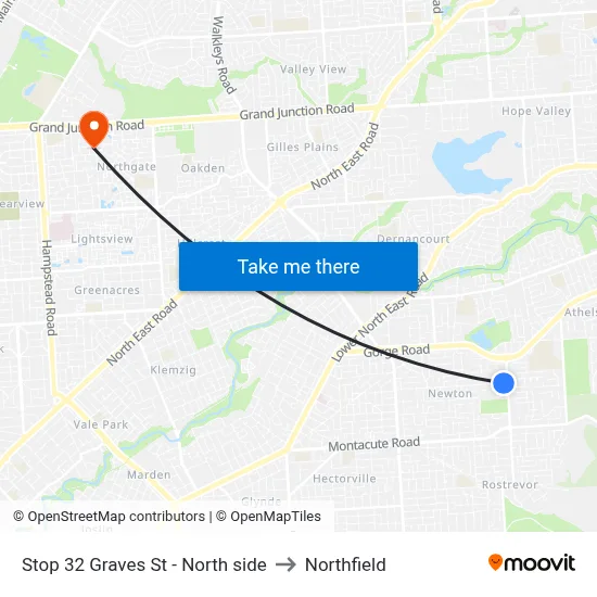 Stop 32 Graves St - North side to Northfield map