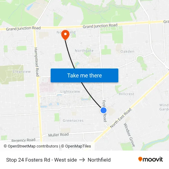 Stop 24 Fosters Rd - West side to Northfield map