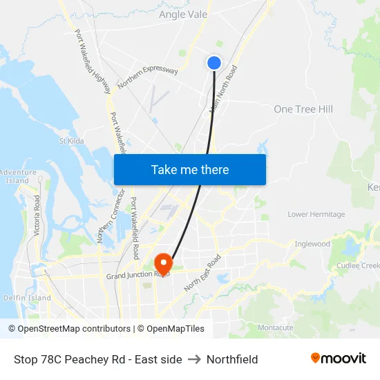Stop 78C Peachey Rd - East side to Northfield map