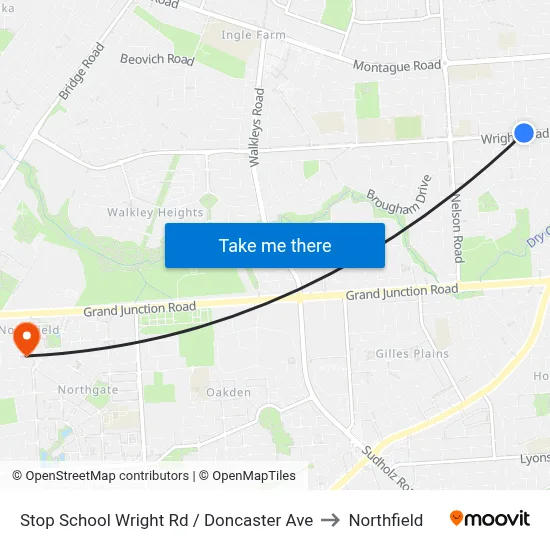 Stop School Wright Rd / Doncaster Ave to Northfield map
