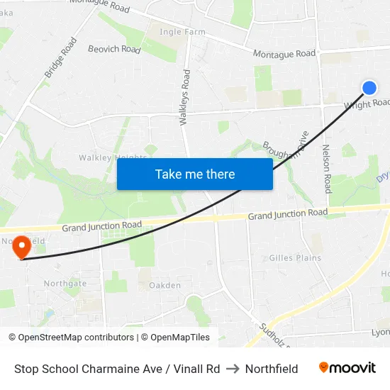 Stop School Charmaine Ave / Vinall Rd to Northfield map