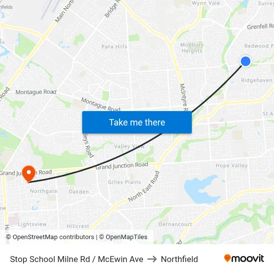 Stop School Milne Rd / McEwin Ave to Northfield map