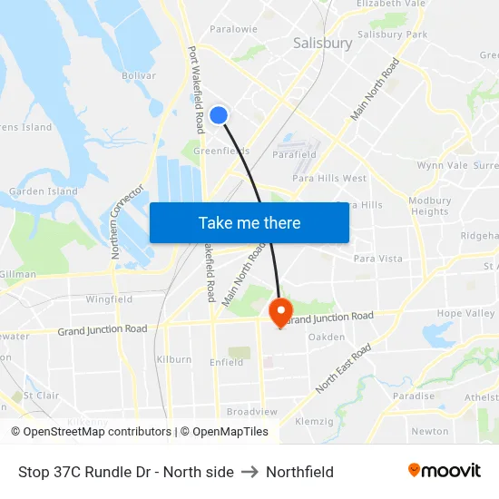 Stop 37C Rundle Dr - North side to Northfield map