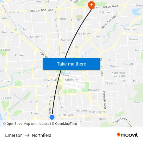Emerson to Northfield map