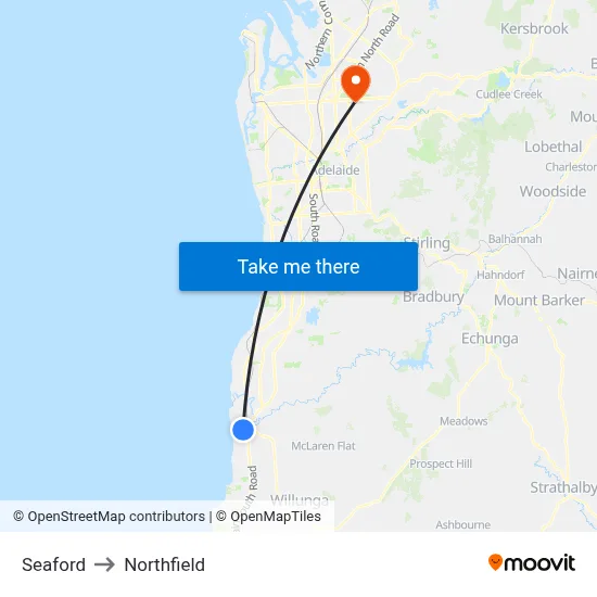 Seaford to Northfield map