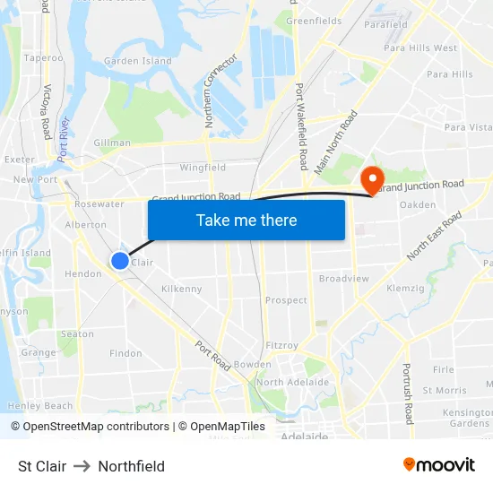 St Clair to Northfield map