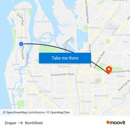 Draper to Northfield map