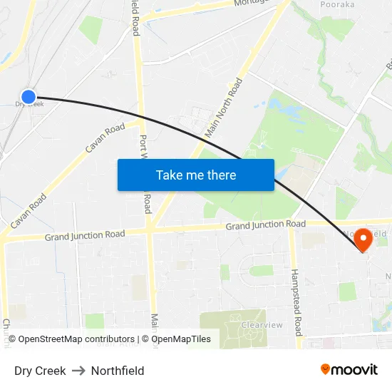 Dry Creek to Northfield map