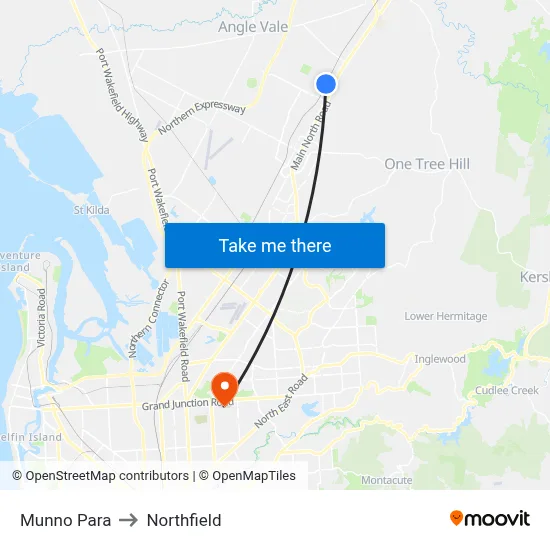 Munno Para to Northfield map