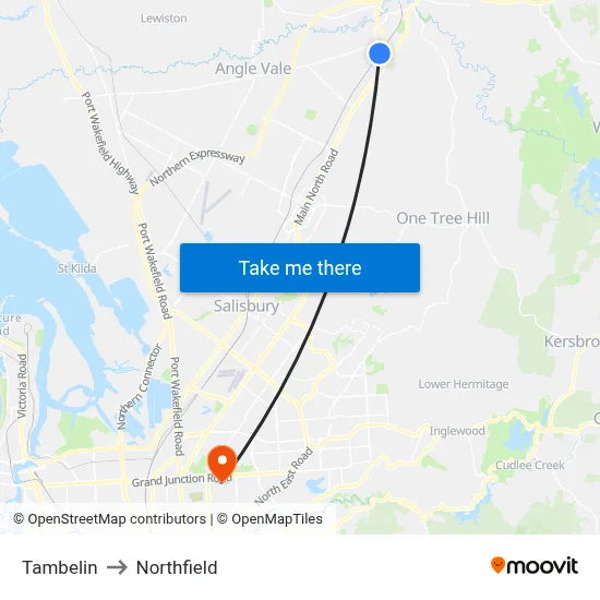Tambelin to Northfield map