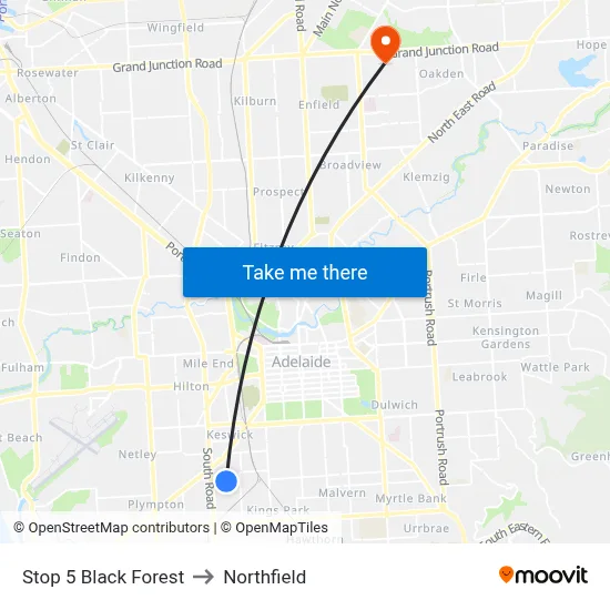 Stop 5 Black Forest to Northfield map