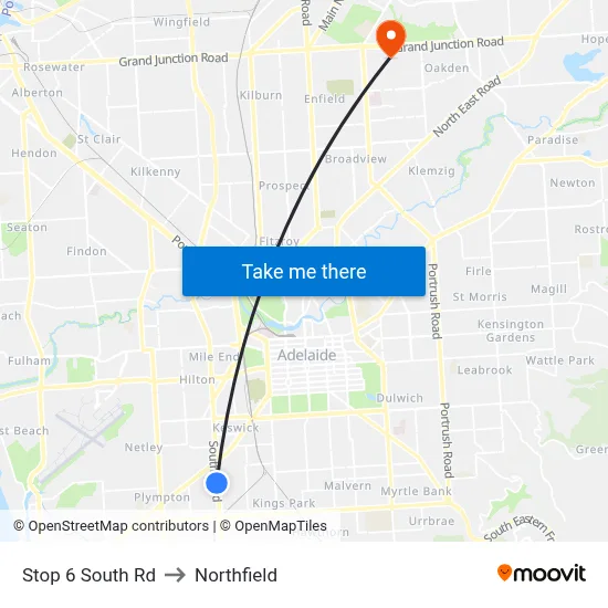 Stop 6 South Rd to Northfield map