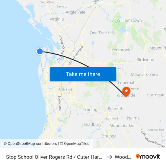 Stop School Oliver Rogers Rd / Outer Harbor Railway to Woodside map