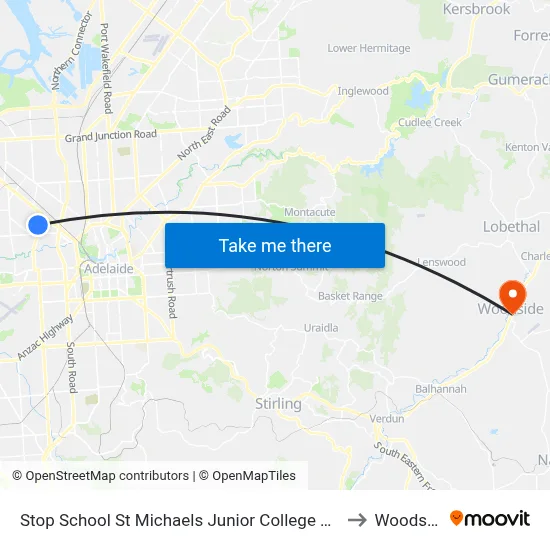 Stop School St Michaels Junior College East Av to Woodside map