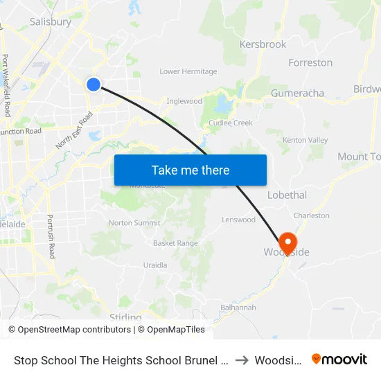 Stop School The Heights School Brunel Dr to Woodside map