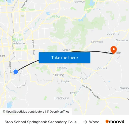 Stop School Springbank Secondary College Daws Rd to Woodside map