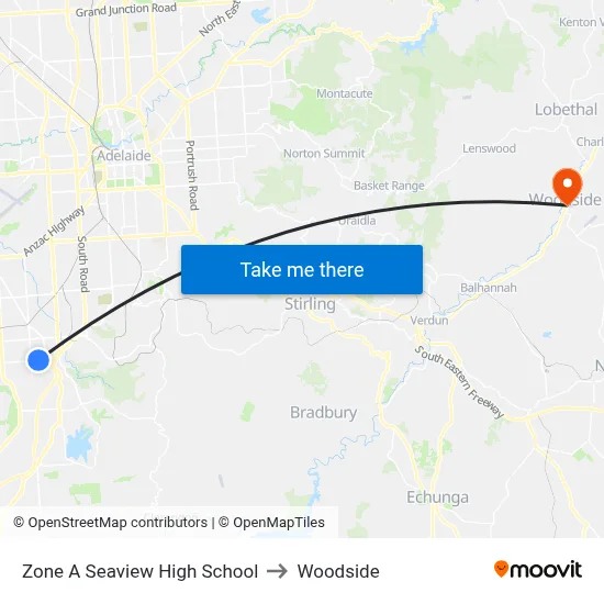 Zone A Seaview High School to Woodside map