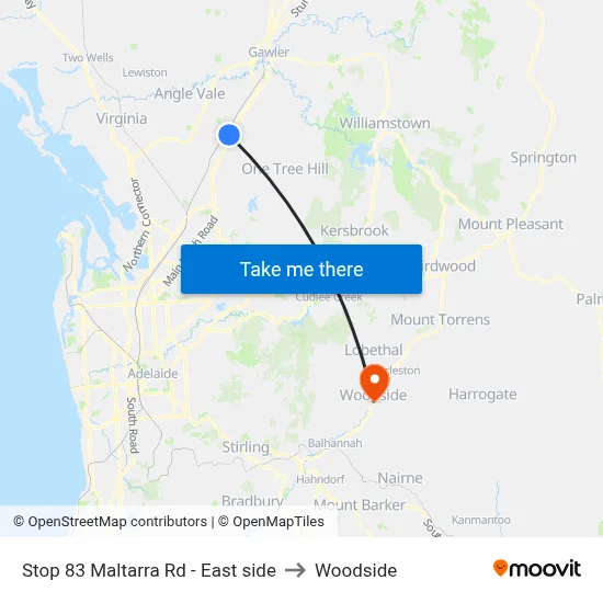 Stop 83 Maltarra Rd - East side to Woodside map