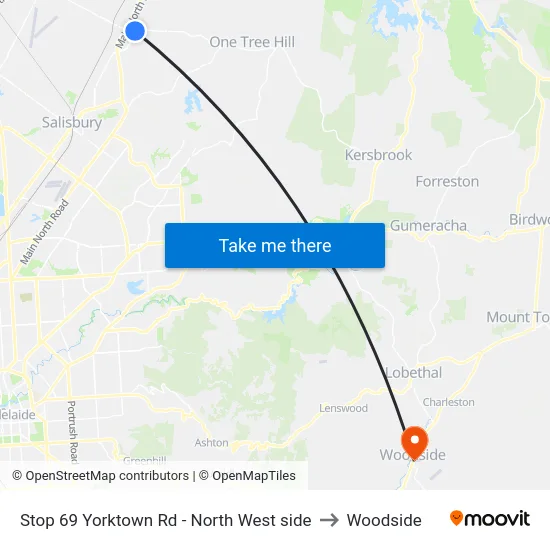 Stop 69 Yorktown Rd - North West side to Woodside map