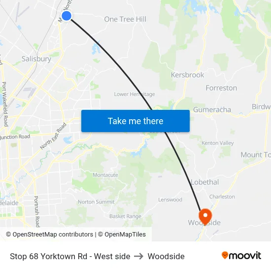 Stop 68 Yorktown Rd - West side to Woodside map