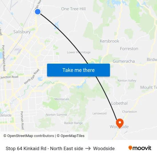 Stop 64 Kinkaid Rd - North East side to Woodside map
