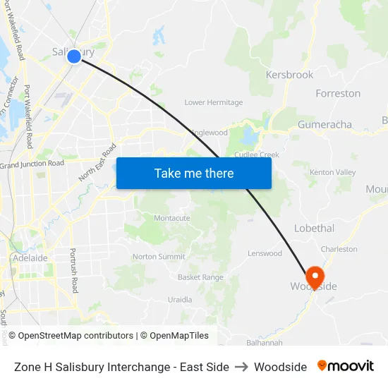 Zone H Salisbury Interchange - East Side to Woodside map