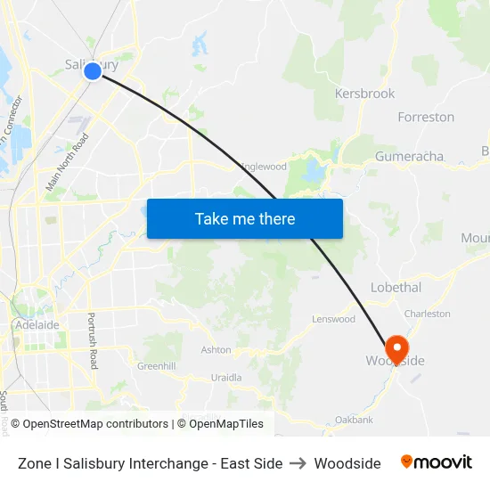 Zone I Salisbury Interchange - East Side to Woodside map