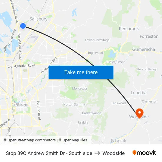 Stop 39C Andrew Smith Dr - South side to Woodside map