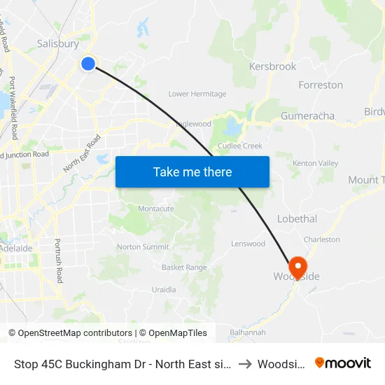 Stop 45C Buckingham Dr - North East side to Woodside map