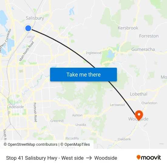 Stop 41 Salisbury Hwy - West side to Woodside map