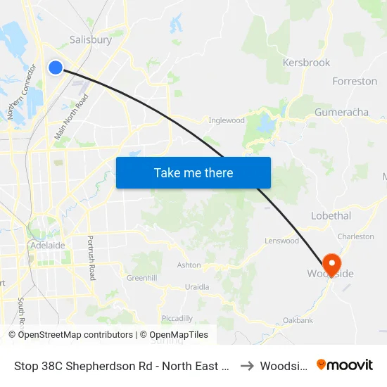 Stop 38C Shepherdson Rd - North East side to Woodside map