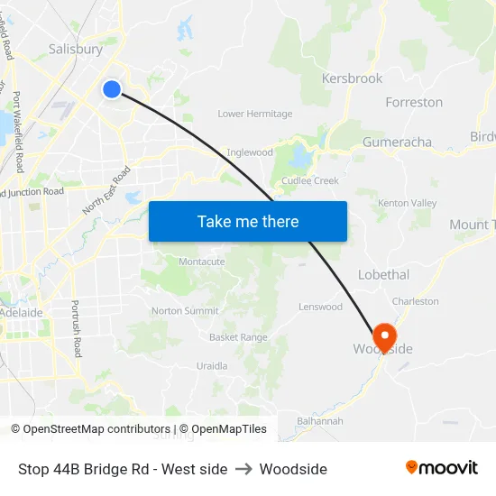 Stop 44B Bridge Rd - West side to Woodside map