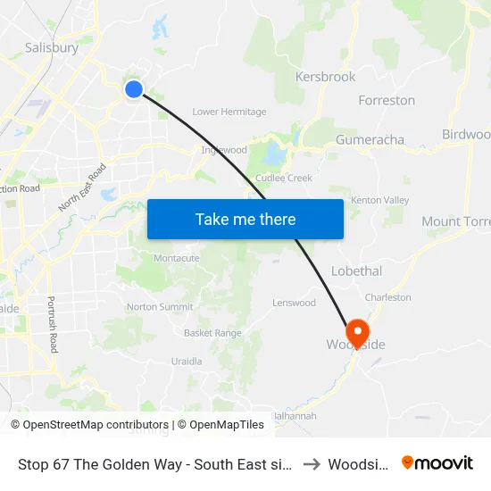 Stop 67 The Golden Way - South East side to Woodside map