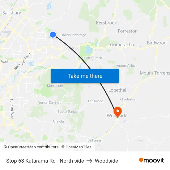 Stop 63 Katarama Rd - North side to Woodside map