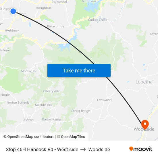 Stop 46H Hancock Rd - West side to Woodside map