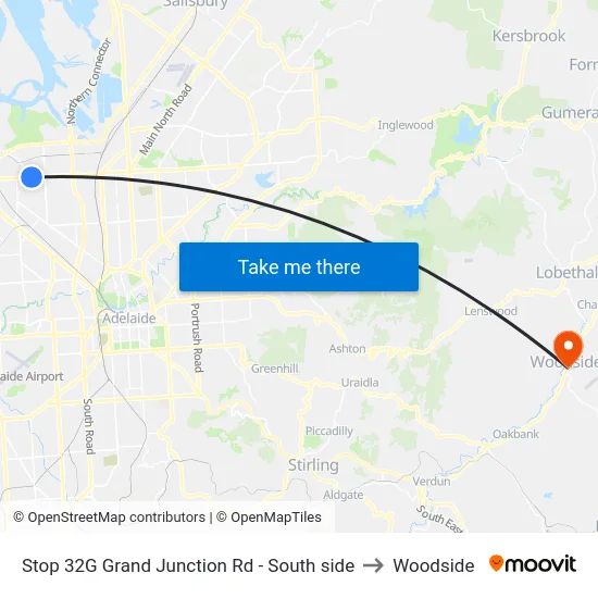 Stop 32G Grand Junction Rd - South side to Woodside map