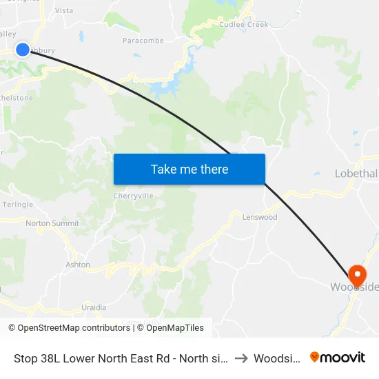 Stop 38L Lower North East Rd - North side to Woodside map