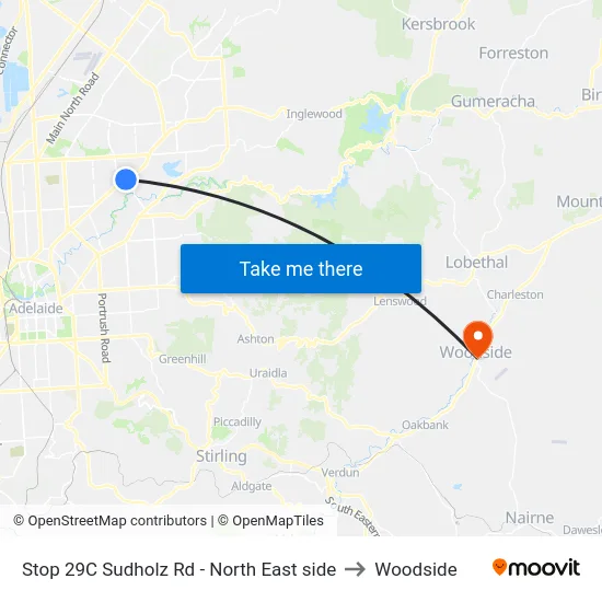 Stop 29C Sudholz Rd - North East side to Woodside map