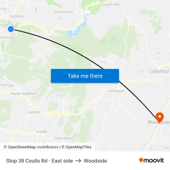 Stop 38 Coulls Rd - East side to Woodside map