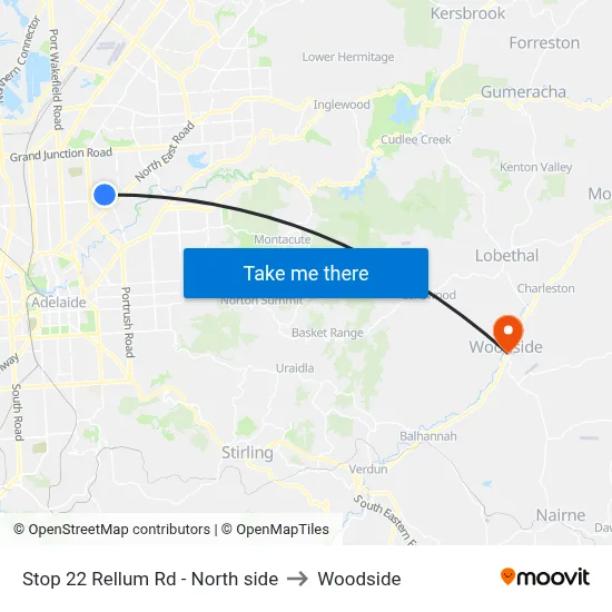 Stop 22 Rellum Rd - North side to Woodside map