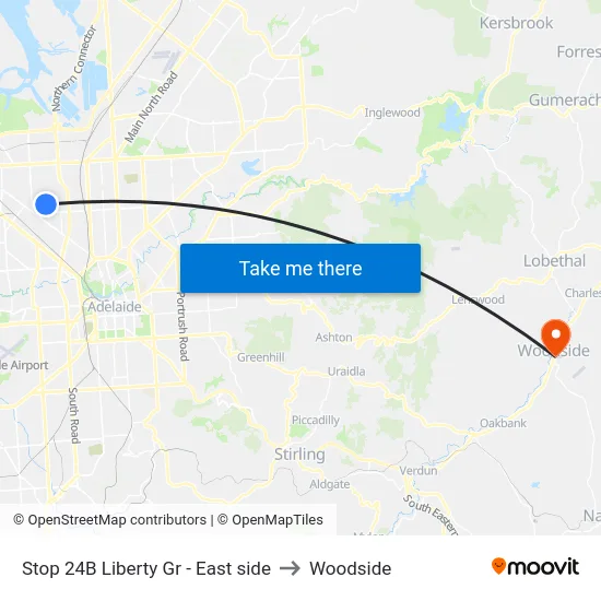 Stop 24B Liberty Gr - East side to Woodside map