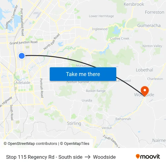 Stop 115 Regency Rd - South side to Woodside map